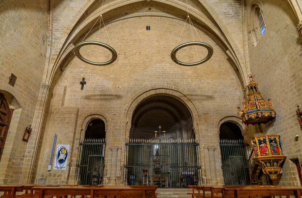 Ujue Spain June 2021 Romanesque Interior Pulpit 11Th Century Iglesia — Zdjęcie stockowe