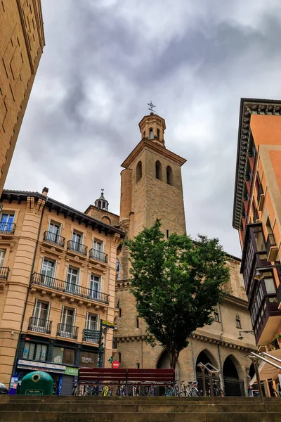 Pamplona Spain June 2021 Landmark 13Th Century Church Iglesia San — Stockfoto