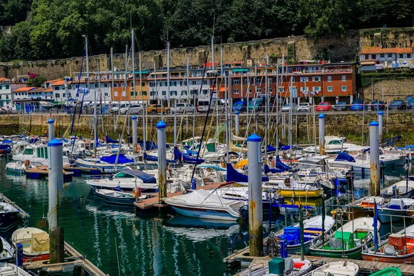 San Sebastian Spain June 2021 View Colorful Fishing Boats Concha — Fotografia de Stock