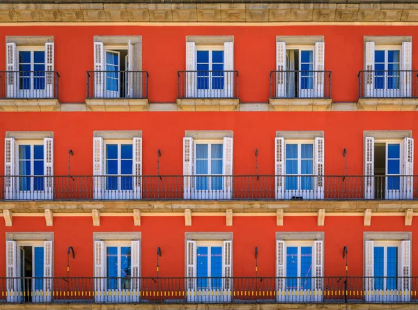 Close Houses Plaza Mayor Square Surrounded Cafes Restaurants Arches Philip —  Fotos de Stock