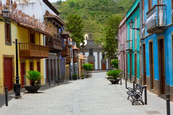 Gran Canaria Teror fachadas de colores —  Fotos de Stock