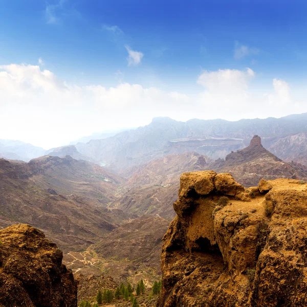 Gran canaria la culata widok z roque nublo — Zdjęcie stockowe