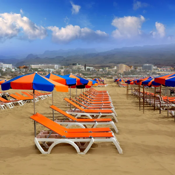 Praia de Playa del Ingles Maspalomas em Gran Canaria — Fotografia de Stock