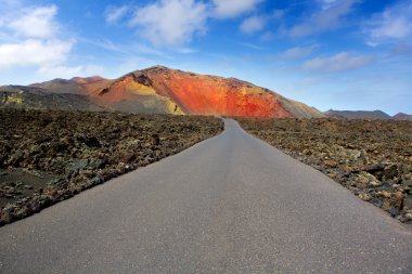 Lanzarote Timanfaya Fire Mountains road clipart