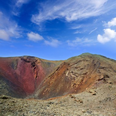 Lanzarote timanfaya volkanın kraterinde kanaryalar