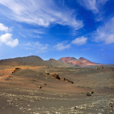Lanzarote Timanfaya Fire Mountains volcanic lava clipart