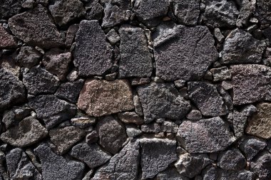 Lanzarote lav taş duvar duvar siyah