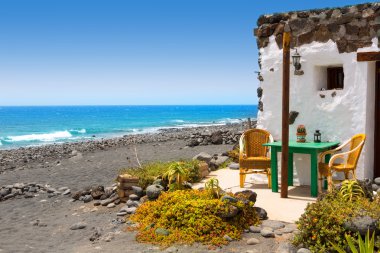 El Golfo in Lanzarote white houses facades clipart