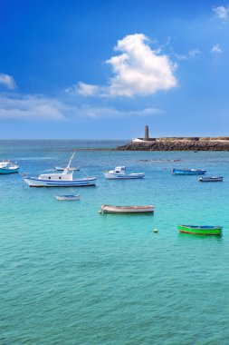 Arrecife lanzarote tekneler limanda kanaryalar