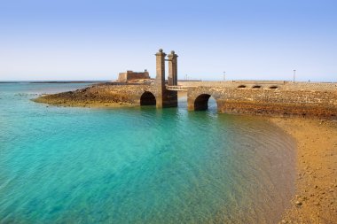 Arrecife-lanzarote Kalesi ve köprü