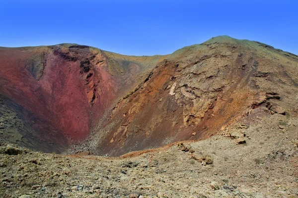 Cratera do vulcão Lanzarote Timanfaya em Canárias — Fotografia de Stock