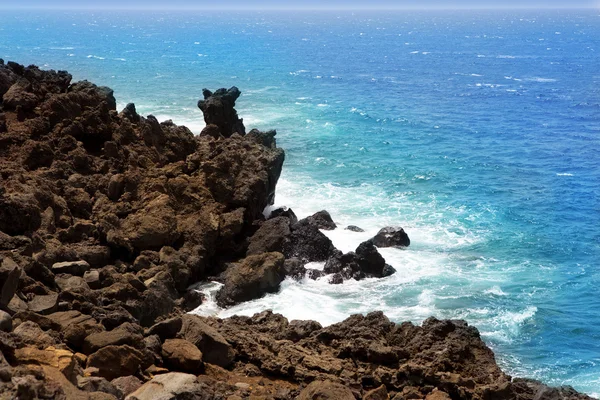 Lanzarote el golfo Atlantského oceánu sopečné pobřeží — Stock fotografie
