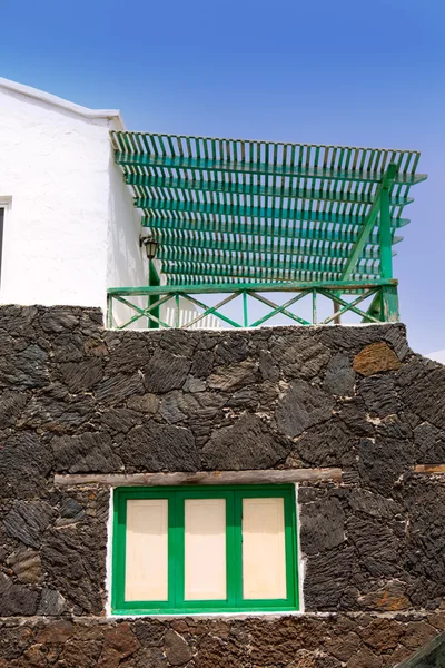 El Golfo a Lanzarote case bianche facciate — Foto Stock
