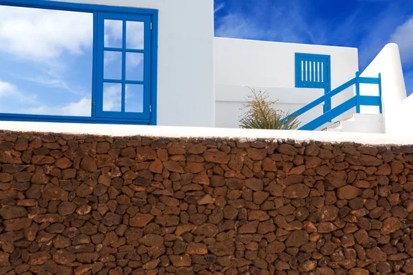Lanzarote Playa Blanca typical white house — Stock Photo, Image