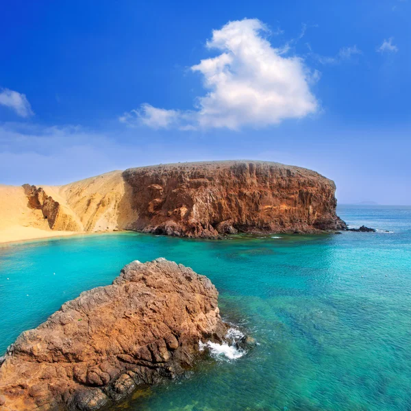 Pláž playa papagayo Lanzarote el Kanárských ostrovů — Stock fotografie