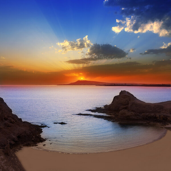 Lanzarote Playa Papagayo beach sunset