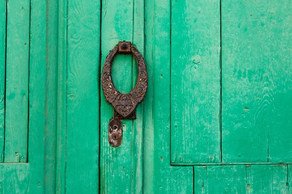 Lanzarote Teguise green door Canary Islands — Stock Photo, Image