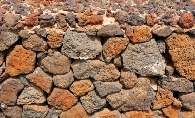 Lanzarote la guatiza duvar volkanik taşlar