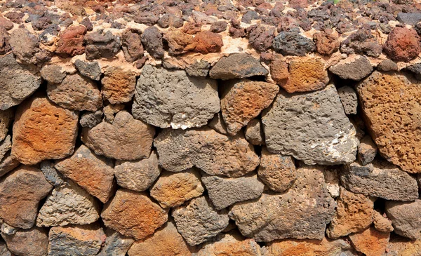 Lanzarote la guatiza Mauerwerk mit vulkanischen Steinen — Stockfoto