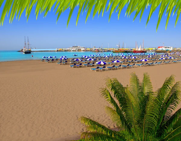 Los Cristianos beach in Arona Tenerife south — Stock Photo, Image
