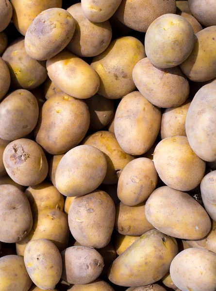 Brown potatoes pattern in a market display — Stock Photo, Image