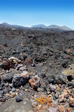 La palma volkanik lav siyah taşlar