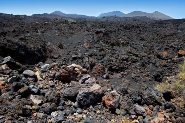 La palma volkanik lav siyah taşlar