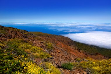 la palma bulutlarda denizin mavi gökyüzü