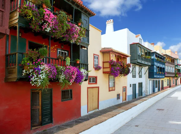 Fachadas de casa colonial Santa Cruz de La Palma — Foto de Stock