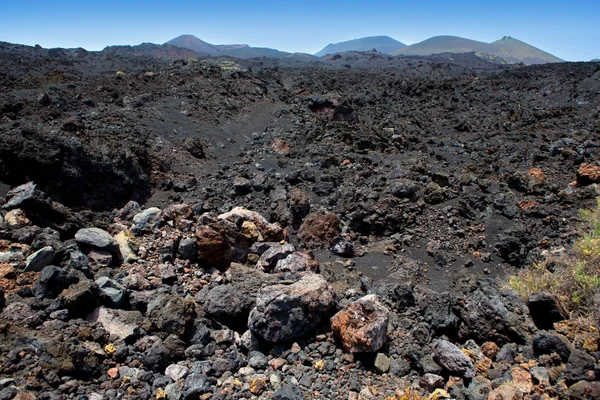 La Palma lava vulcânica pedras pretas — Fotografia de Stock