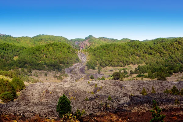 Barranco de las Angustias fiume di lava La Palma — Foto Stock