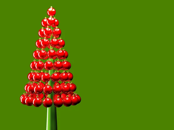 क्रिसमस ट्री चमकदार लाल बुलबुल 3 डी रेंडर — स्टॉक फ़ोटो, इमेज