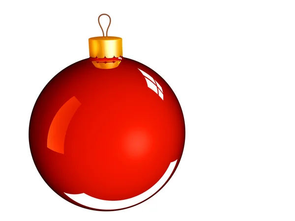 Kerstmis bauble bal in het gouden rood — Stockfoto