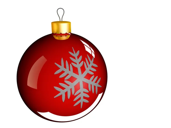 Kerstmis bauble bal in het gouden rood — Stockfoto