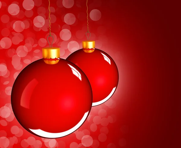 Bolas de bolas de Navidad en rojo dorado —  Fotos de Stock