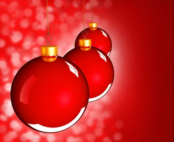 Boules de Noël boules en rouge doré — Photo