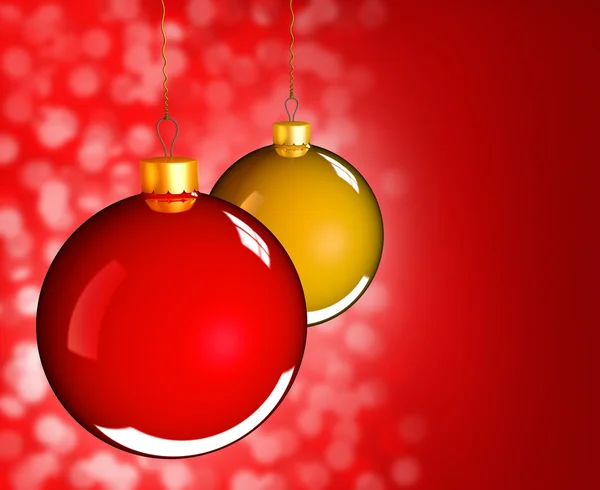 Christmas baubles ballen in het gouden rood — Stockfoto