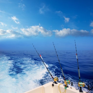 derin mavi okyanus offshore balıkçılık trolling tekne