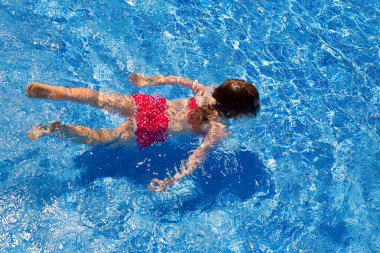 bikini çocuk kız mavi çinileri Yüzme