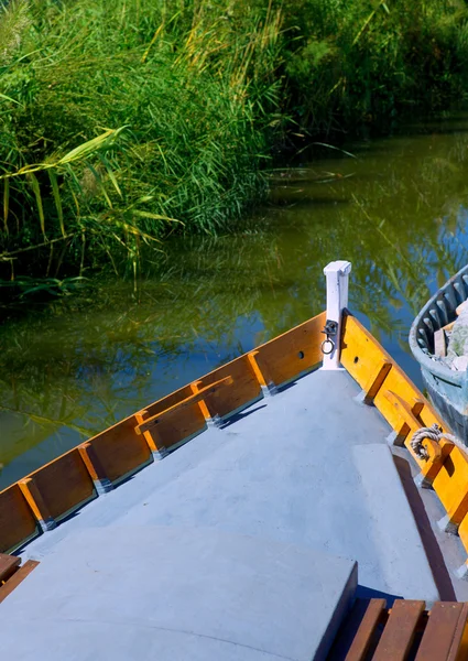 Botes canal Albufera en el Palmar de Valencia — Foto de Stock