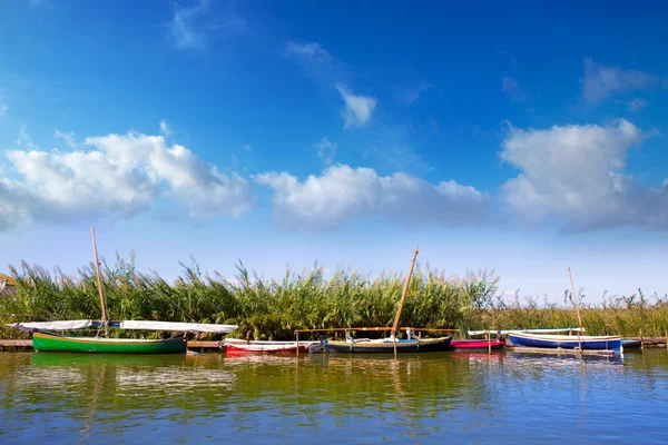 El palmar valencia Albufera kanal tekneleri — Stok fotoğraf