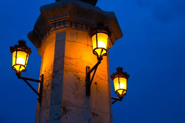 City of valencia night bridge Puente del Mar — Stock Photo, Image