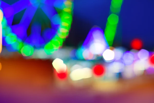 Colorful ferrys wheel fairground night lights — Stock Photo, Image