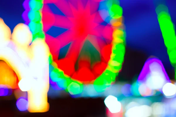 Colorful ferrys wheel fairground night lights — Stock Photo, Image
