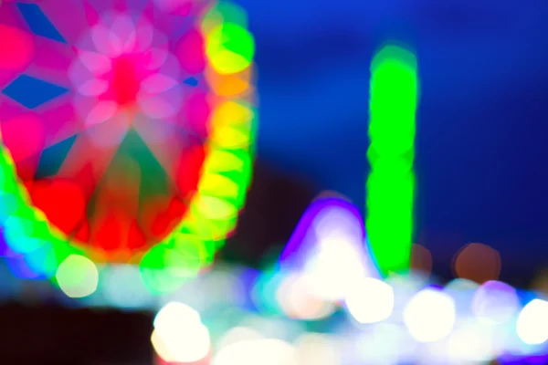 Colorful ferrys wheel fairground night lights — Stock Photo, Image