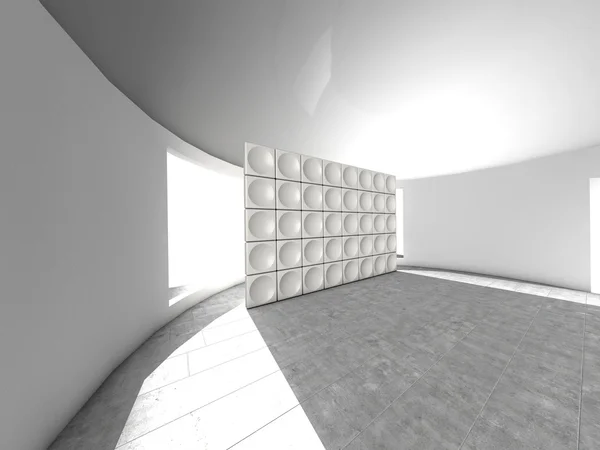 Abstract binnen futuristische overdekt met akoestische muur — Stockfoto