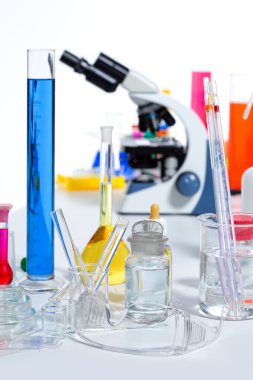 Kimyasal bilimsel laboratuvar malzemeleri test tüpü şişesi