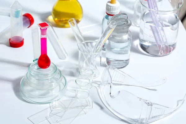 Chemical scientific laboratory stuff test tube flask — Stock Photo, Image