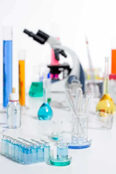 Chemical scientific laboratory stuff test tube flask — Stock Photo, Image