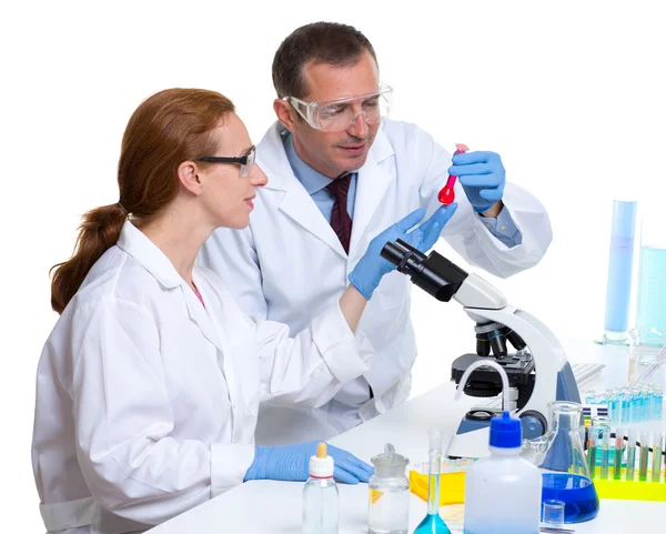 Chemisch laboratorium met twee wetenschapper werken — Stockfoto